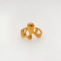 Nouvelle Bague Liquide Dazan 2027 Tendance INS en Acier Inoxydable Plaqué Or PVD 18 carats, Design Postmoderne, Cadeau de Saint-Valentin