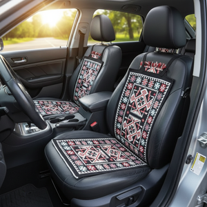 Ensemble de tapis de siège de voiture lavable de style Kilim Tapis de couverture de sièges de voiture fabriqué à la machine - Product Image 3