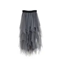 Модная Тюлевая юбка для женщин, необычная эластичная длинная юбка с высокой талией, Женская подъюбник
