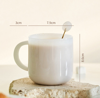 Tasse à café en verre borosilicate soufflé à la main, bicolore, assortie, tasse à thé, tasse en verre opaque de couleur jade
