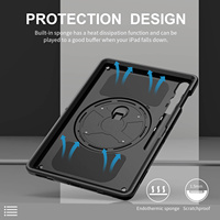 Étui de tablette hybride TPU PC avec sangle de maintien rotative à 360° et emplacement pour stylet pour Samsung Galaxy Tab S11 Ultra 14,6 pouces