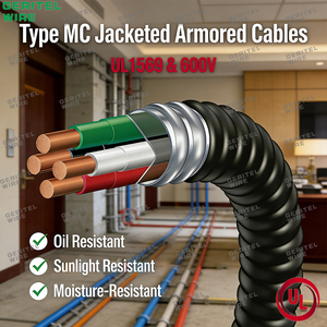 <span class=keywords><strong>Cable</strong></span> MC Armado de Aluminio THHN de 3 Conductores y 600V, con Aislamiento de PVC+Nylon, para Uso Industrial, en Oferta - Product Image 5
