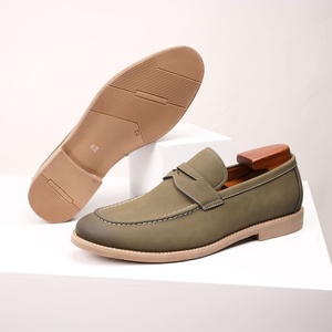 Mocassins en cuir décontractés pour hommes couleur claire, style britannique, en cuir véritable, daim Tods, mode transfrontalière, grande taille - Product Image 3