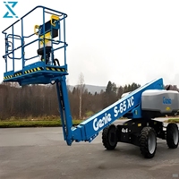Treuil de chantier diesel Genie S-65XC d'occasion, système de mise à niveau automatique, hauteur de travail de 21,81 m, entretien facile, pompe à engrenages
