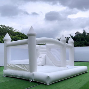 מסחרי אופנתי לבן מתנפחים טירה עם בית קופצני שקופיות לחתונות ואירועים - Product Image 2