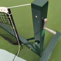 Système de filet de pickleball portable avec cadre de 22 pieds et roues, approuvé USAPA pour les parcs, clubs, divertissements et compétitions