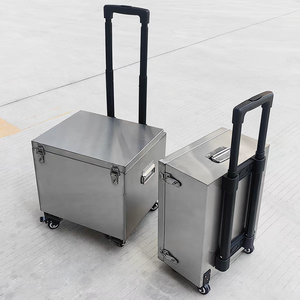 Stainless Steel Rolling Tool <b>Box</b> 35x40x35cm <b>Lockable</b> With Handle And Wheels - Product Image 5