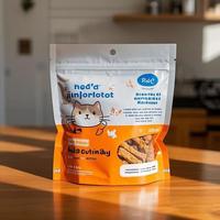 Sac pour aliments pour animaux de compagnie en aluminium et plastique Mylar imprimé en héliogravure, autoportant, à fond carré, avec fermeture éclair supérieure