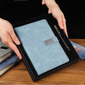 Nhà máy tùy chỉnh PU da <span class=keywords><strong>A5</strong></span> máy tính xách tay thiết lập với 100 sheets Magnetic phong cách may ràng buộc kim loại bút trong hộp - Product Image 6