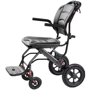 Manual Lightweight Wheelchair Factory Outlet Cheap Price Disabled Wheelchair Black Walking Assist Device - Product Image 1