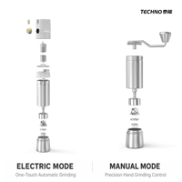 Moulin à café portable rechargeable H40, électrique + manivelle, double mode, meule de 40 mm, 36 vitesses, pour le camping, la maison, le barista, outil à café