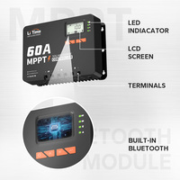 Contrôleur de charge solaire en aluminium moulé sous pression 12V/24V/36V/48V 60A MPPT en aluminium moulé sous pression Contrôleurs de charge de dissipation thermique