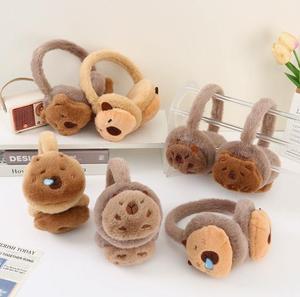 <b>Cute</b> Winter Cartoon <b>Bear</b> Ear Muffs for Children Unisex Short Plush Fleece Lining Anti-freeze Warm Ear Warmers - Product Image 2