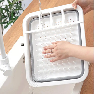 Égouttoir à <span class=keywords><strong>vaisselle</strong></span> pliable en <span class=keywords><strong>plastique</strong></span> à un niveau pour cuisine, <span class=keywords><strong>camping</strong></span>-<span class=keywords><strong>car</strong></span> et comptoir, type support d'organisation de plaques - Product Image 2