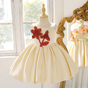 Vestido <span class=keywords><strong>de</strong></span> <span class=keywords><strong>Fiesta</strong></span> Formal <span class=keywords><strong>para</strong></span> Niña Pequeña con Apliques <span class=keywords><strong>de</strong></span> Rosas en 3D, Vestido <span class=keywords><strong>de</strong></span> Satén con Flores <span class=keywords><strong>para</strong></span> Niña, Traje <span class=keywords><strong>de</strong></span> Princesa <span class=keywords><strong>para</strong></span> Cumpleaños, Vestido <span class=keywords><strong>de</strong></span> <span class=keywords><strong>Fiesta</strong></span> Infantil, Ropa <span class=keywords><strong>para</strong></span> Niñas - Product Image 5