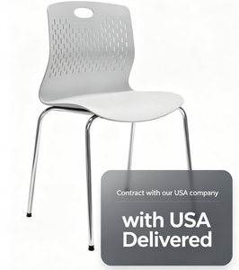 Silla de Comedor Moderna de Plástico con Patas Cromadas, Diseño Apilable para Hotel, Cafetería, Restaurante, Oficina, Precio con Envío a EE. UU. - Product Image 2