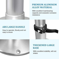 Accessoires marins : Meuble de ponton, piétement de table réglable pour bateau ponton avec bouton, piétement pour meubles de camping-car
