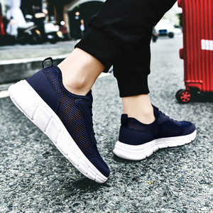 Chaussures de sport pour hommes grande taille, respirantes, en maille, avec semelle MD souple, à lacets, pour la marche printemps-été - Product Image 4