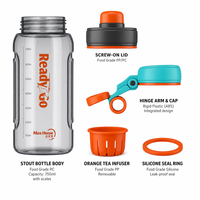 Bouteille d'eau de sport 820ml 1200ml 27oz 40oz avec infuseur à thé amovible, anti-fuite, sans BPA, en PC, gourde de gym pour le camping, à boire directement