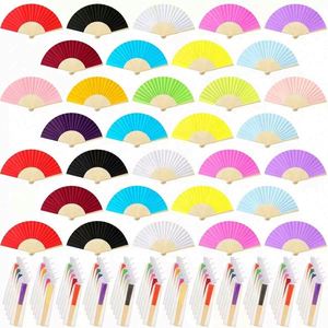 Colorful Cheap Chinese <b>Personalised</b> Paper Fabric Bamboo Wooden Folding Fan - Product Image 3