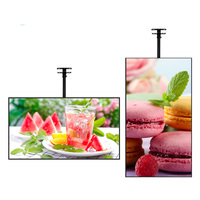 Pantalla Digital de Menú de 32/55 Pulgadas, Montada en Techo, Táctil LCD, Antideslumbrante Opcional, para Publicidad en Centros Comerciales, con Animación