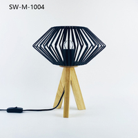 Lampe de table en bois moderne personnalisée 220V pour petit restaurant, lampe de chevet LED avec lumière LED de bureau