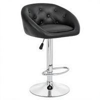 Chaise de bar JOHOOFURNITURE en cuir PU noir, capitonnée, réglable en hauteur, fabriquée en Chine, pour bar/pub