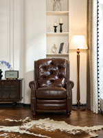 Amerikanischer Einzelsessel Designer-Armsessel Funktionaler Casual Relaxsessel Tiger-Design Mittelalter-Stil Braun für Wohnzimmer