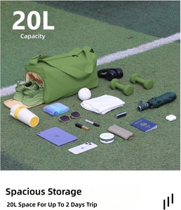 Bolsa Deportiva Unisex Pequeña con Compartimento para Zapatos y Bolsillo Impermeable, Bolsa <span class=keywords><strong>de</strong></span> Viaje Ligera <span class=keywords><strong>de</strong></span> Poliéster para Gimnasio, Yoga, Pilates, Natación - Product Image 4