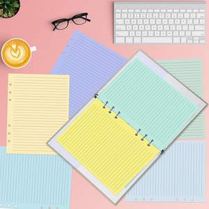 100 <span class=keywords><strong>Hojas</strong></span> A5, 6 Anillos, <span class=keywords><strong>Hojas</strong></span> Sueltas Impresas <span class=keywords><strong>con</strong></span> Líneas, Recambios para Carpetas, Insertos para Carpetas de 6 Anillos, 10 Colores, Regalo - Product Image 5