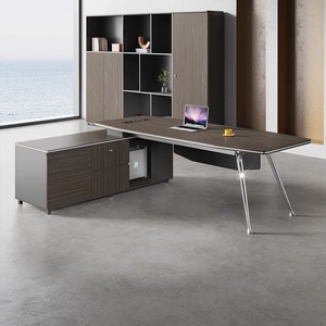 Escritorio ejecutivo <span class=keywords><strong>de</strong></span> melamina <span class=keywords><strong>de</strong></span> diseño Popular, muebles <span class=keywords><strong>de</strong></span> <span class=keywords><strong>oficina</strong></span> grandes en forma <span class=keywords><strong>de</strong></span> L, mesa <span class=keywords><strong>de</strong></span> personal con gabinete lateral - Product Image 2