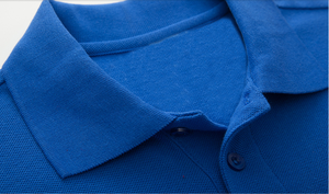 IGift Uniforme fabriqué en usine Conception de vente chaude Logo personnalisé 100% coton Chemise POLO bleue à manches longues pour hommes - Product Image 2