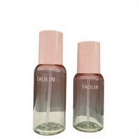 Flacon cylindrique en PETG pour huile essentielle, pompe sans air pour soin de la peau, sérum, crème pour le visage, lotion, démaquillant, logo personnalisé