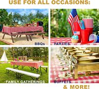Housses de table rectangulaires en plastique jetables, écologiques, imperméables et résistantes à l'huile, avec logo et couleur personnalisés pour fêtes d'anniversaire et mariages