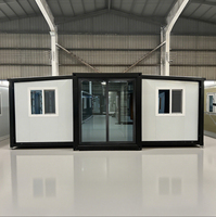 Maison conteneur de luxe extensible, maison modulaire préfabriquée moderne avec conception à double aile pour habitation résidentielle