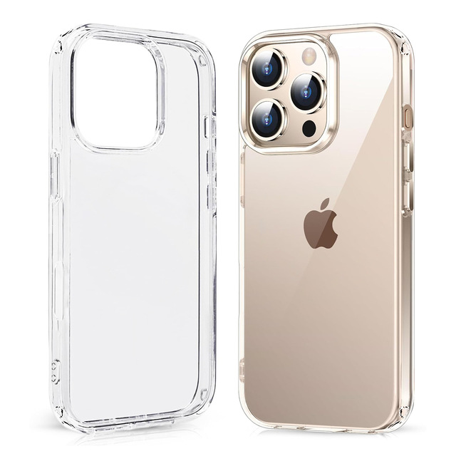 Wholesale Not-Yellow Transparent Simple Design Shockproof  TPU PC Phone Case for iPhone 17 Air 17 16 15 14 13 Pro Max