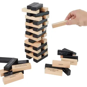 Custom Adult Party Games Drinking Building Block Wooden Toys Drinking Stacking Board Games Tumble Tower Blocks