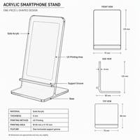 Support de téléphone personnalisé en acrylique solide, imprimé UV, pour bureau, comptoir de vente au détail, organisateur de bureau à domicile