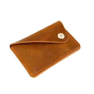 Tarjetero de Cuero Genuino Hecho a Mano, Minimalista, Delgado, Monedero para Monedas, Estuche para Tarjetas de Crédito Retro de Piel de Vaca, Regalo - Product Image 3