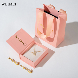 Custom Color Book-Shaped Cardboard Paper Jewelry Packaging <b>Box</b> with Paper Bag for Ring <b>Earring</b> Necklace <b>Gift</b> - Product Image 3