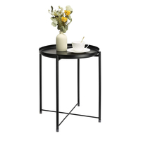 Table latérale ronde en métal, meuble d'angle, de salon, de bureau, colorée, avec plateau supérieur
