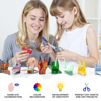 Kit d'origami facile à plier Joycat pour débutants, animaux et formes 3D colorés, jouet artistique en papier, activité familiale amusante, livre d'origami DIY