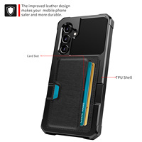 Étui de téléphone de luxe résistant aux chocs, écologique, en TPU+PC, avec poche pour cartes, pour S23 FE/S22/S21/S20 Plus/Note 20 Ultra