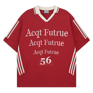 Camiseta de Manga Corta con Estampado de Letras Personalizable Estilo Vintage Y2K, Unisex, Deportiva, Holgada, Informal - Product Image 1