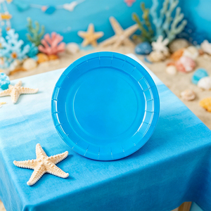 Juego de 8 Platos de Papel Azul Bebé de 17 cm para Fiestas, Decoración de Cumpleaños, Vajilla - Product Image 6