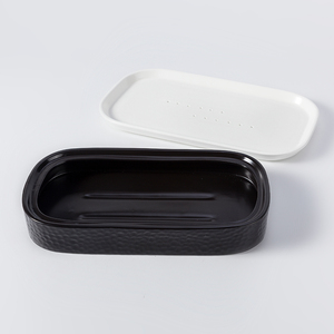 Chine Offre Spéciale Faible Quantité Mat Noir Couleur Blanc En Céramique Porcelaine Sushi Rectangle Sec Plaques Ice - Product Image 5