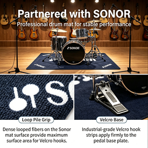 Tappetino per Batteria Personalizzato con <span class=keywords><strong>Logo</strong></span> del Marchio, Antiscivolo per Studio <span class=keywords><strong>Musicale</strong></span>, Sala <span class=keywords><strong>Band</strong></span> e Decorazione del Palco - Product Image 2