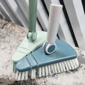 Brosse de nettoyage pour sols et murs à long manche, pointe triangulaire, poils durs, pour carrelage et toilettes dans la salle de bain et la cuisine - Product Image 5