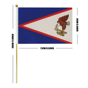 2026 Usine Offre Spéciale American Samoa Poteau en bois Drapeau ondulé à la main pour les <span class=keywords><strong>vacances</strong></span> générales - Product Image 3