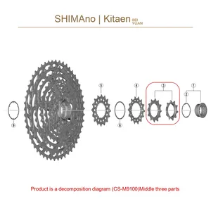 Original pour SHIMANO 12 vitesses M9100 M8100 M7100 M6100 VTT <span class=keywords><strong>Cassette</strong></span> 10T 12T pièces de vélo - Product Image 4